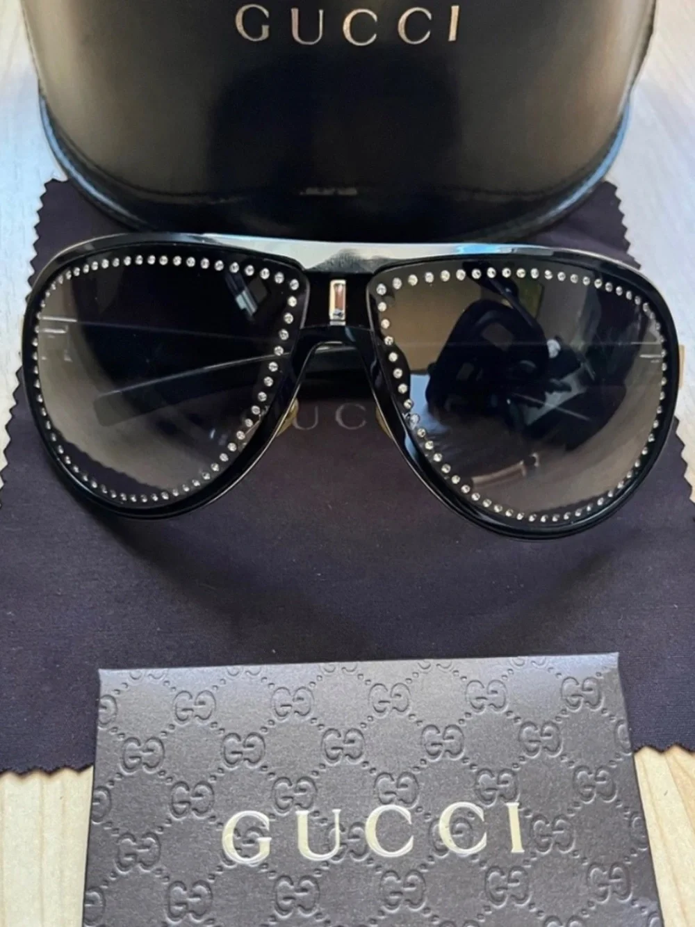 Gucci Swarovski Crystal Aviator Shades